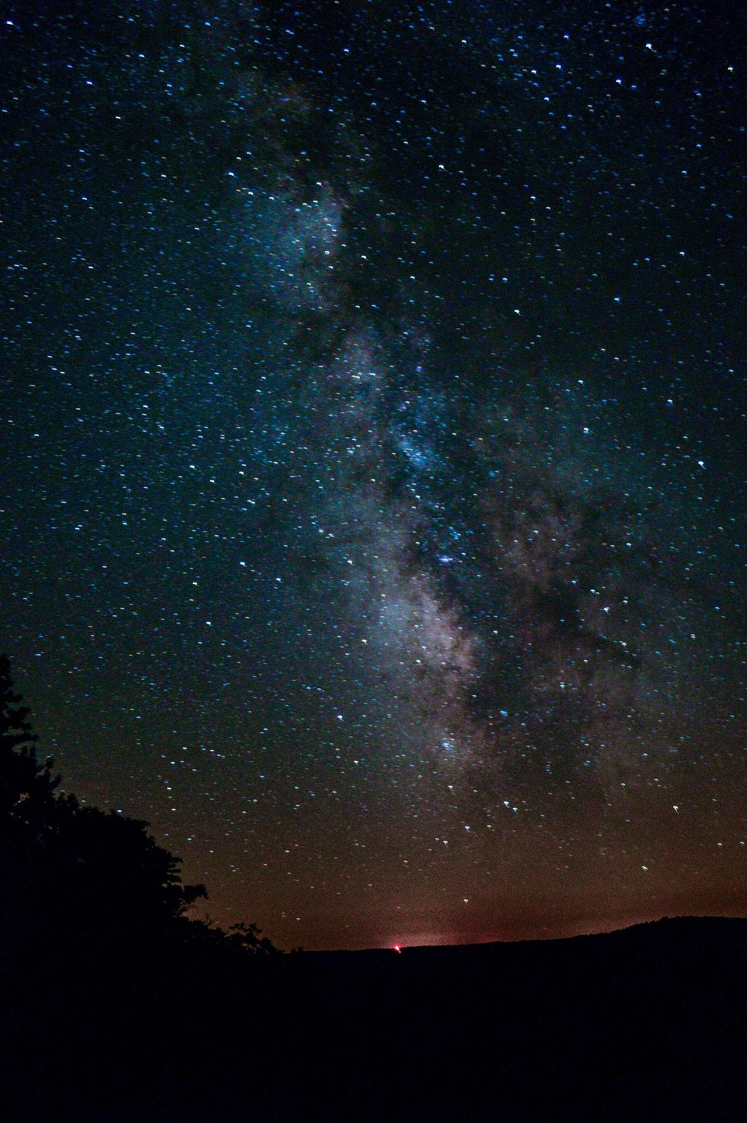 The Milky Way over the treeline at Cherry Springs State Park, Pennsylvania