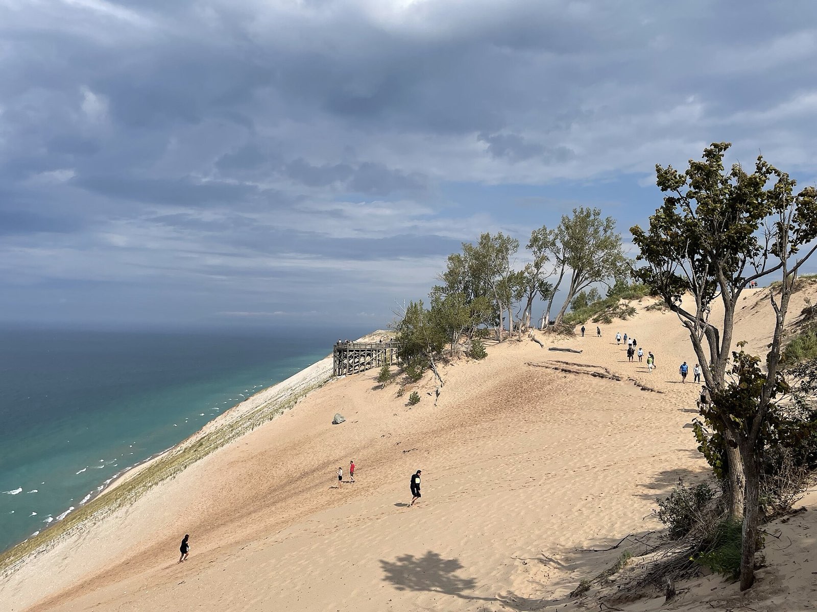 Sleeping Bear Dunes overlook above Lake Michigan