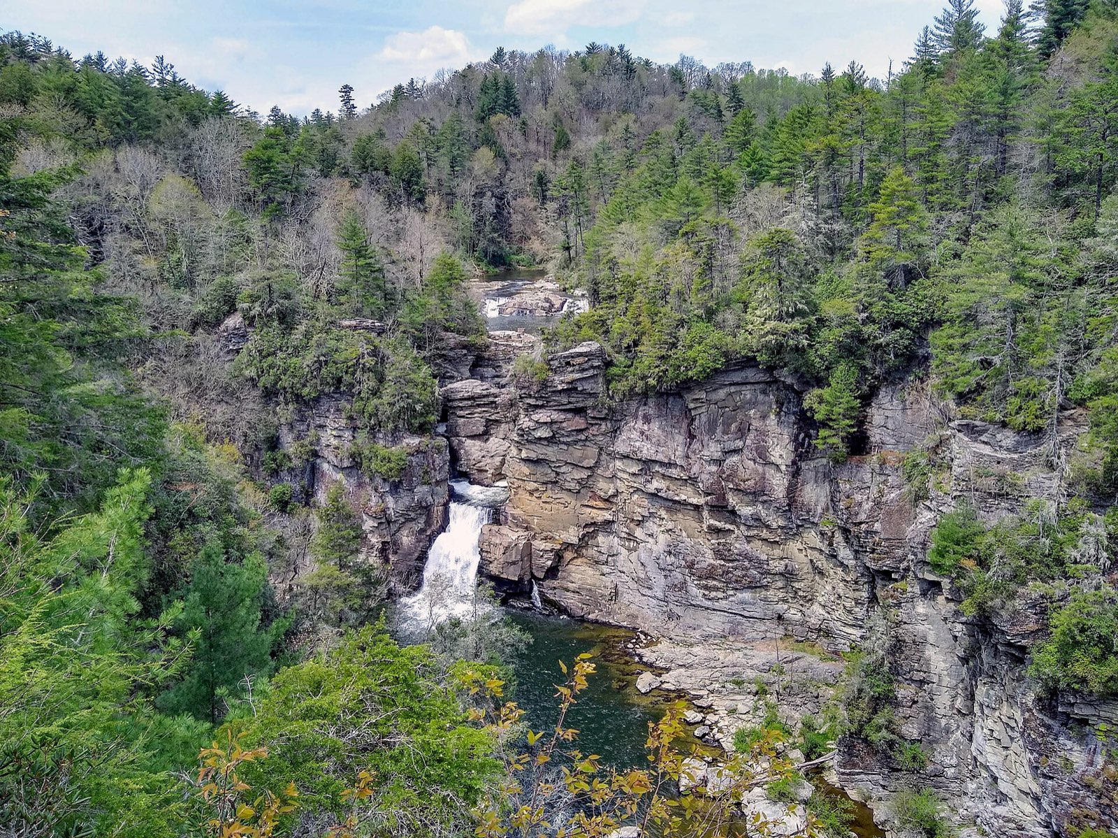 Linville Falls dropping into its gorge
